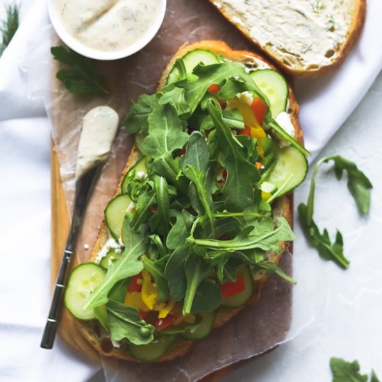 Tangy Greek Veggie Sandwich