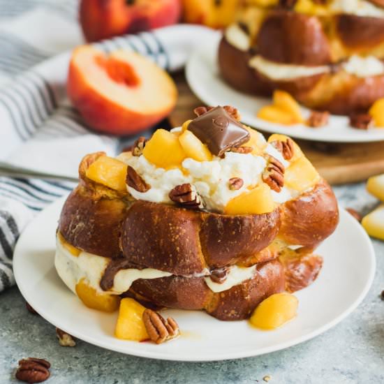 Chocolate Peach French Toast