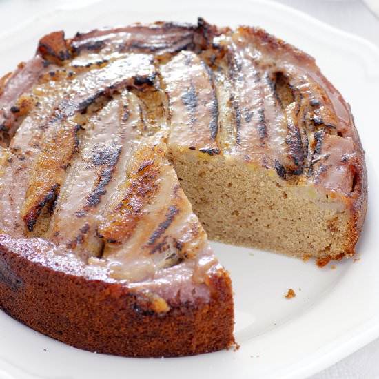 Upside-down Banana Brulee Cake