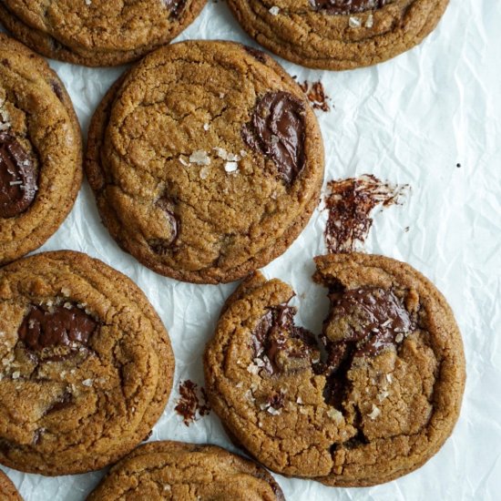 Salted Rye Chocolate Chip Cookies