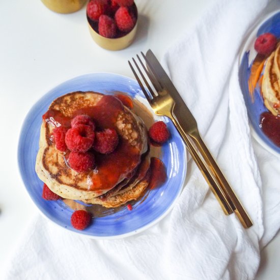 Raspberry Ricotta Pancakes