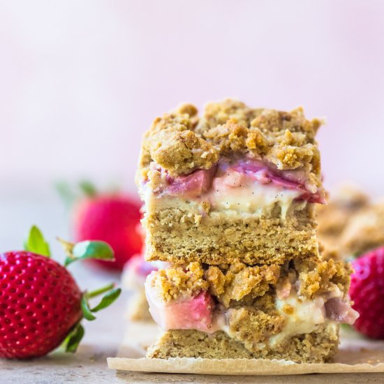 Custard Strawberry Crumble Bars