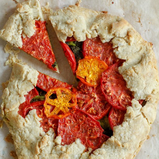 Tomato Tart with Sunflower Pesto