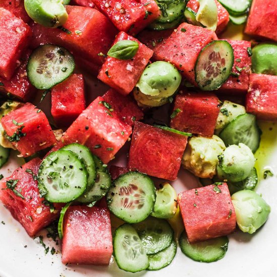 Cucumber Watermelon Avocado Salad