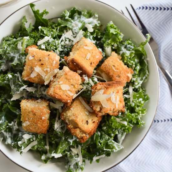 Healthy Kale Caesar Salad