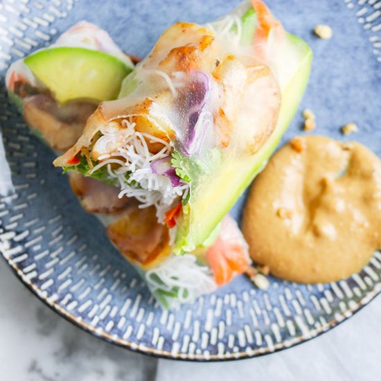 Shrimp and Avocado Spring Rolls