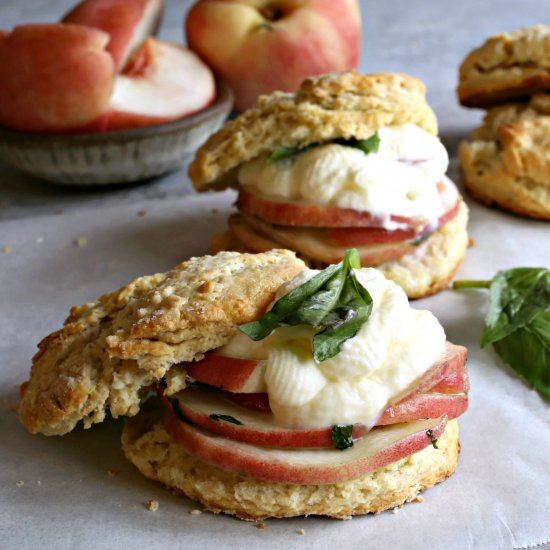 Peach Shortcakes with Honey Syrup