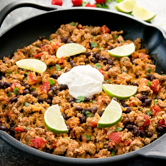 One Pot Taco Cauliflower Rice