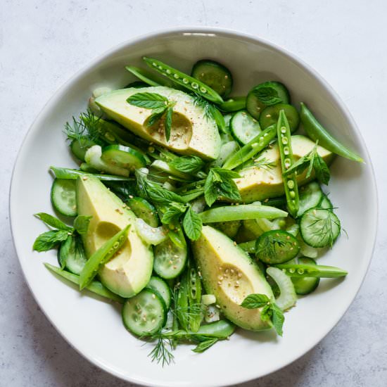 Sesame Snap Pea Herb Salad