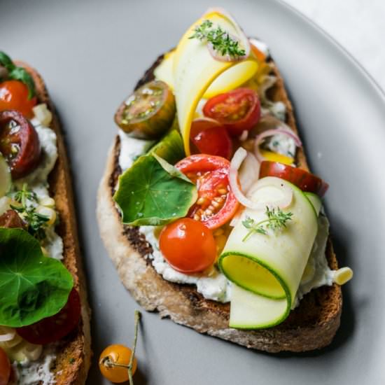 Vegetable Ricotta Toasts