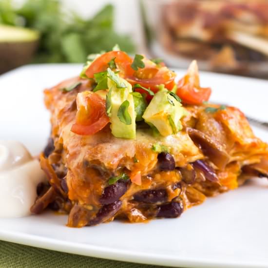 Veggie enchilada stack