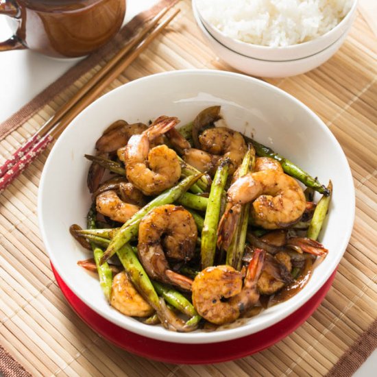 Shrimp and Asparagus Stir Fry