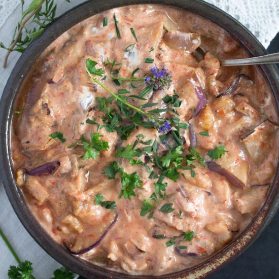 Persian Eggplant Dip with Tomatoes