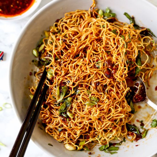 Pan Fried Noodles With Chili Crisp