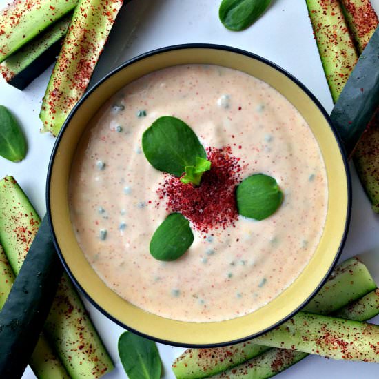 Cucumber Spears with Ranch Dressing