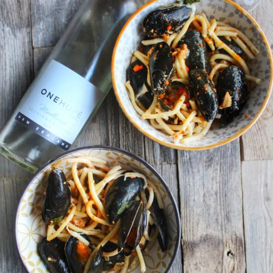 White Wine Chorizo Mussels