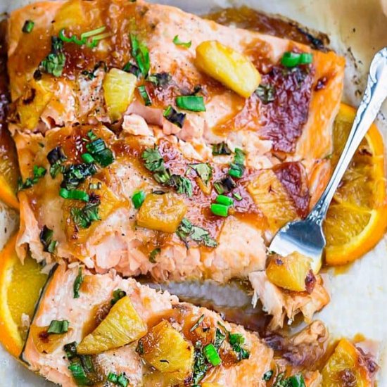 Pineapple Orange Teriyaki Salmon