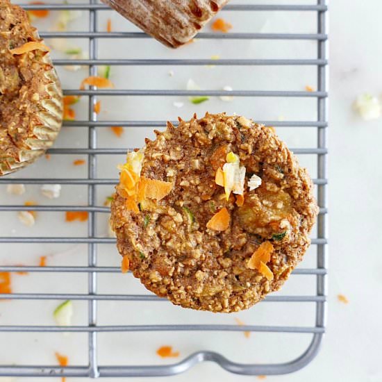 Zucchini Carrot Oat Muffins