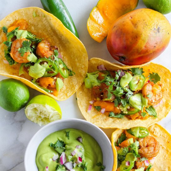 Grilled Mango Shrimp Tacos