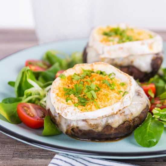 Onion Stuffed Portobello Mushrooms