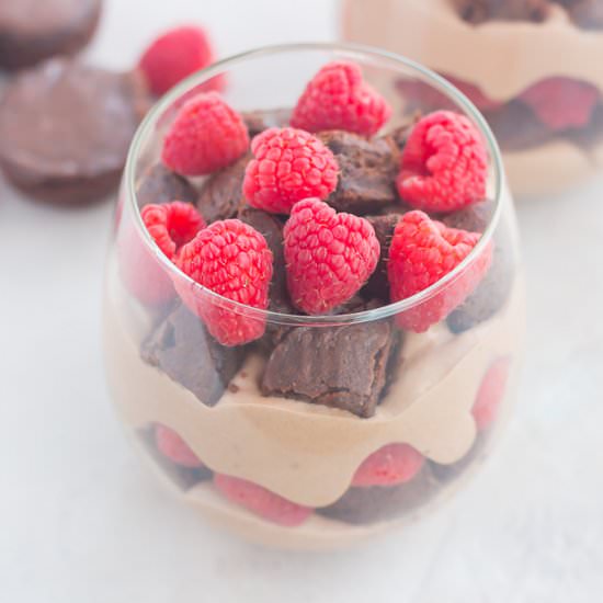 Raspberry Brownie Parfaits