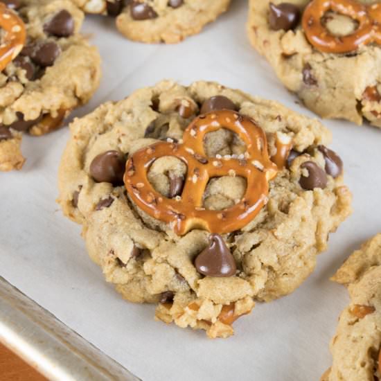 Peanut Butter Pretzel Chocolate Chip Cookie