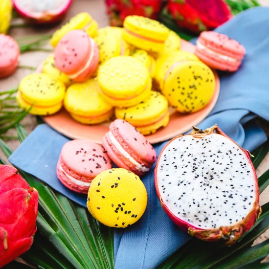 Dragonfruit Macarons