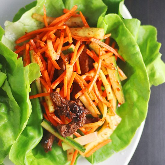 Steak lettuce wraps