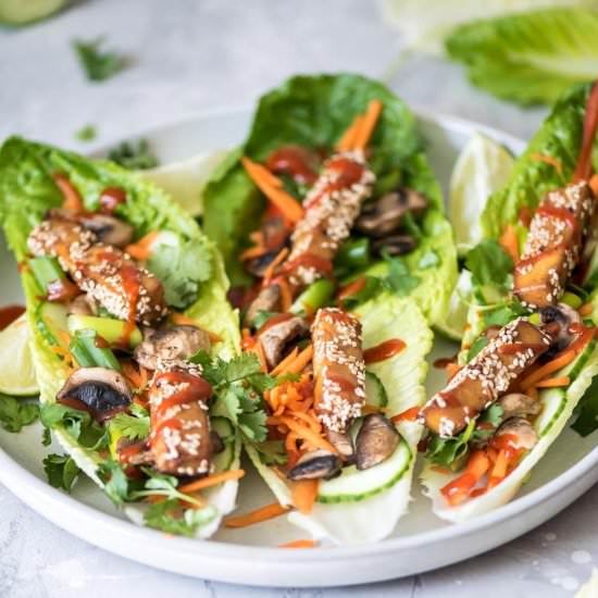 Sesame Tofu Lettuce Wraps