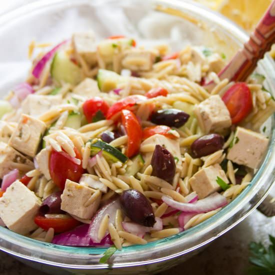 Vegan Greek Orzo Salad