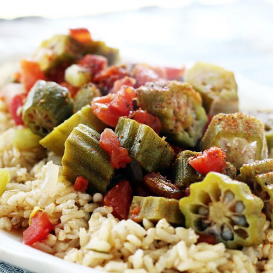 Poor Girl’s Okra + Tomatoes