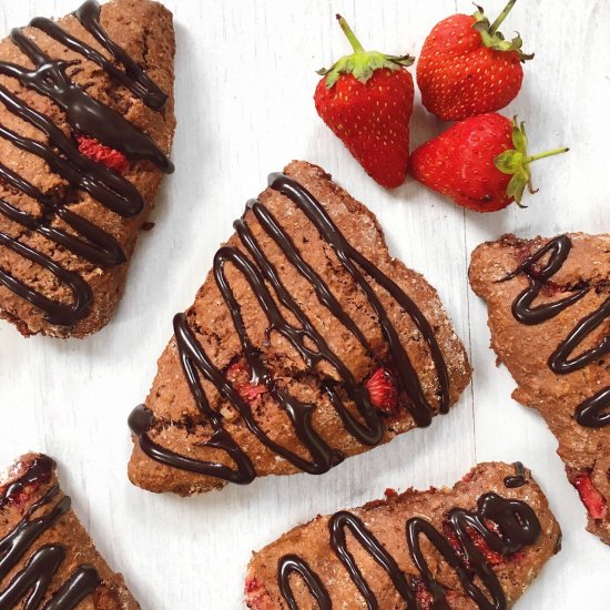 Chocolate Strawberry Vegan Scones