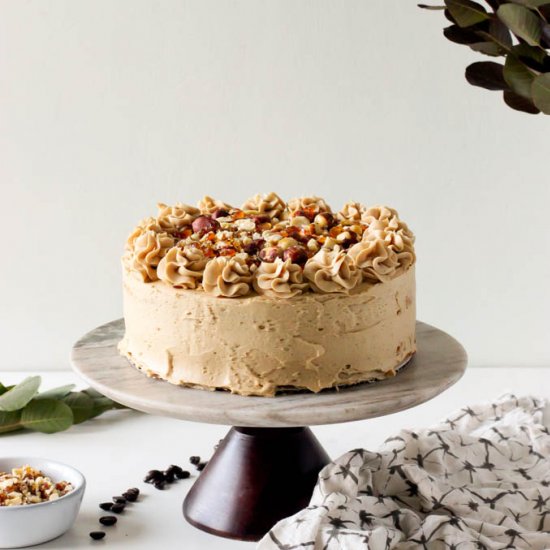 hazelnut espresso crunch cake