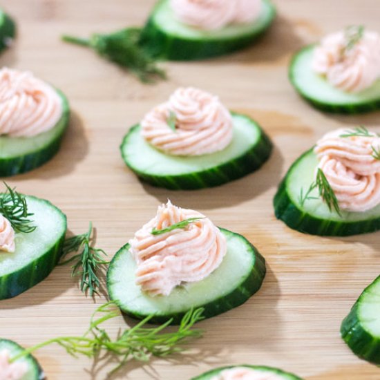 Salmon and Goat Cheese Cucumbers