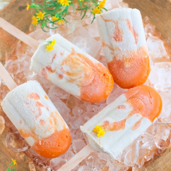 Apricot Chamomile Cream Popsicles