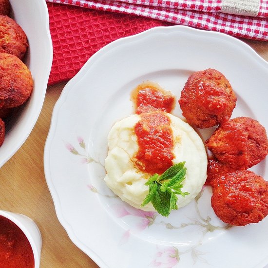 Chickpea Patties With Tomato Sauce