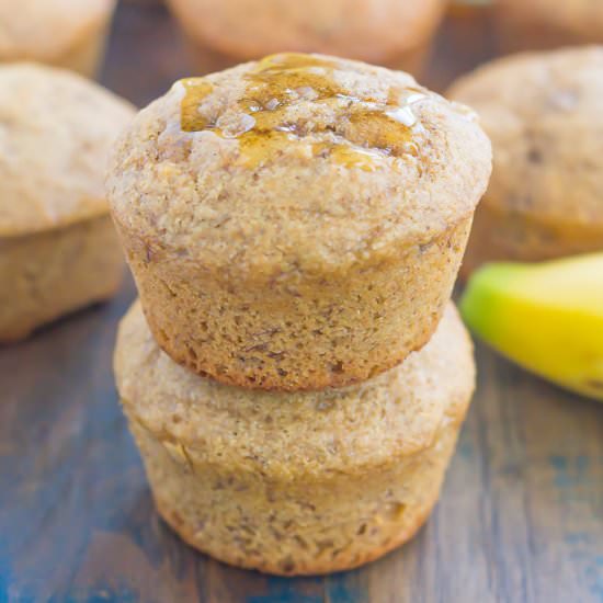 Healthier Banana Honey Muffins