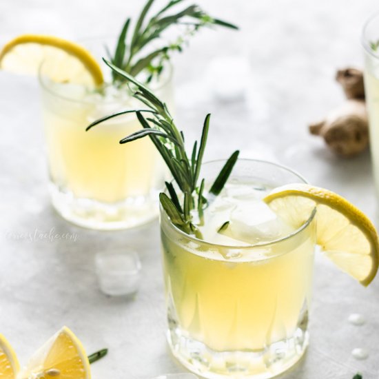 Ginger Lemonade w/ Rosemary & Thyme