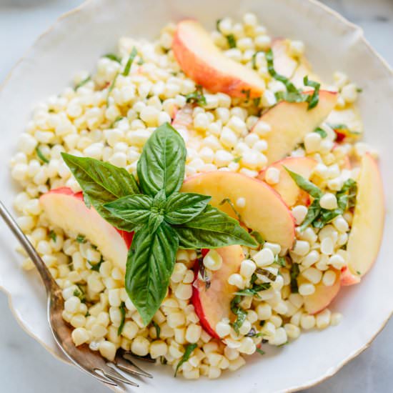 Raw Corn + Nectarine Salad