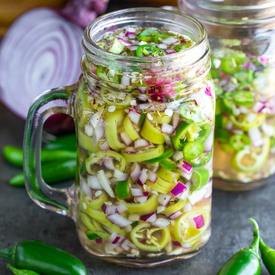 Quick Refrigerator Pickled Peppers