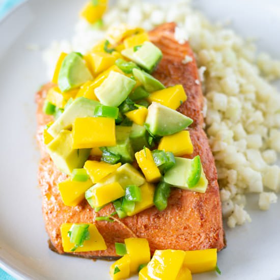 Chili Lime Salmon with Mango Salsa