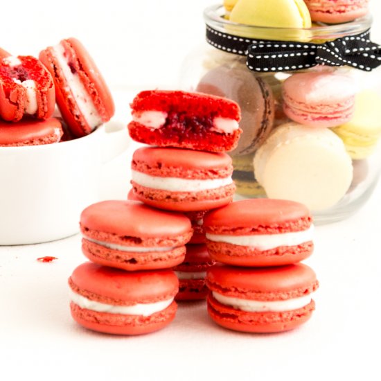 Raspberry Macarons