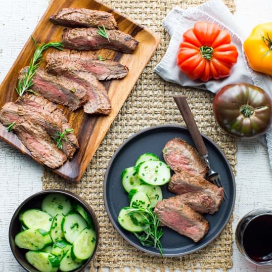 grilled tomato herb flank steak