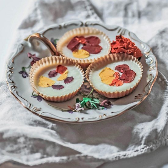 White Chocolate Floral Coconut Cups