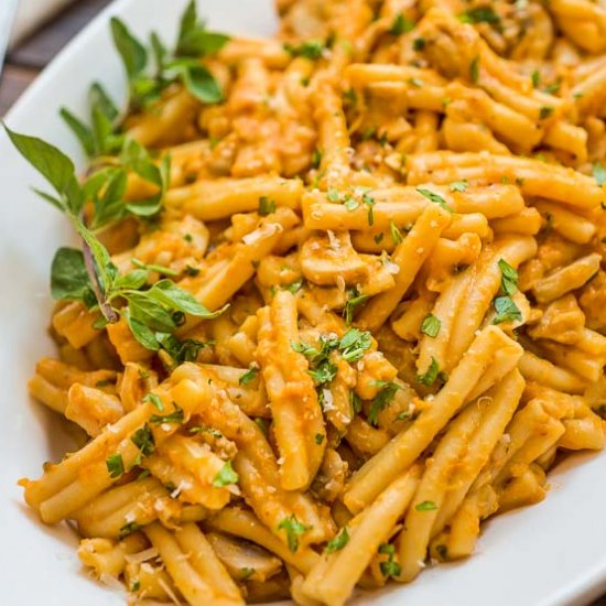 MUSHROOM AND PUMPKIN PASTA