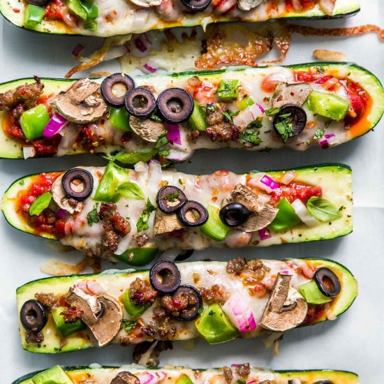 30-Minute Zucchini Pizza Boats