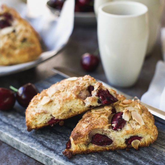 Fresh Cherry-Almond Scones