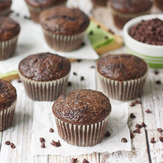 Double Chocolate Zucchini Muffins