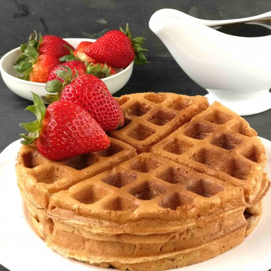 Eggless Apple Waffles