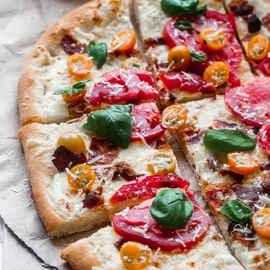 Ricotta, Bacon & Tomato Pizza